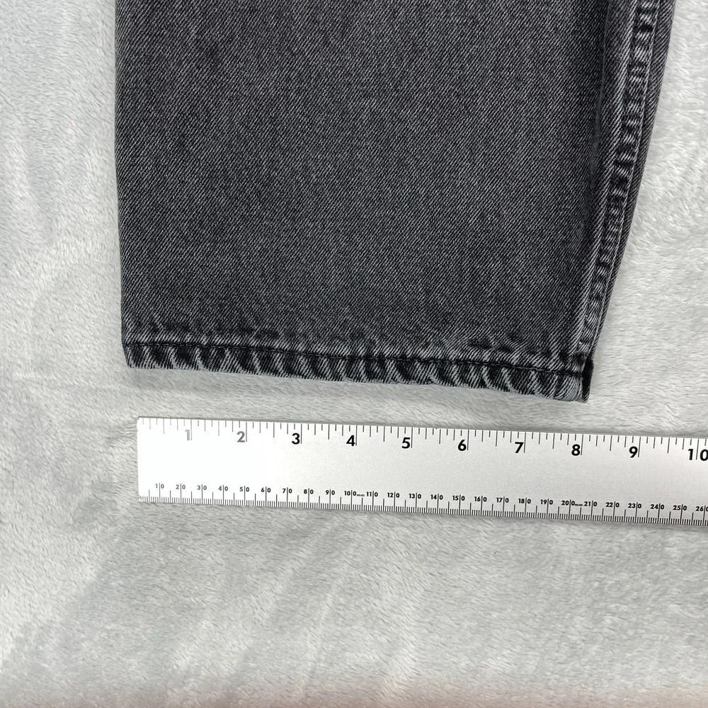 Vtg Levi's Jeans Mens 42x30 (40x30) Black Denim 550 Straight Leg Orange Tab USA
